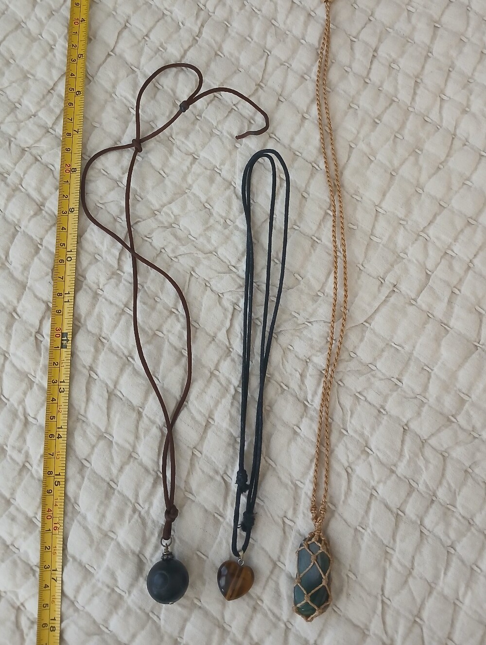 Stone Pendant Necklaces - Brown, Black, Green